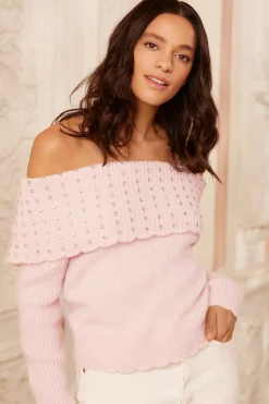 Embellished Bardot Jumper
