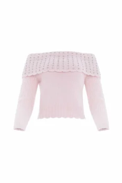 Embellished Bardot Jumper