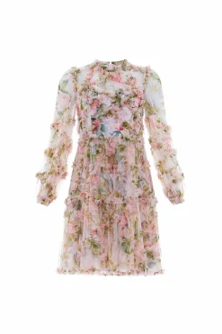 English Rose Diamond Ruffle Mini Dress