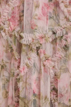 English Rose Diamond Ruffle Mini Dress