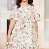 Floral Fantasy Crepe Short Sleeve Kids Dress