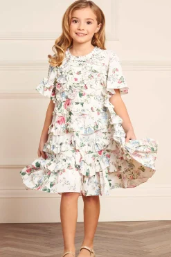 Floral Fantasy Crepe Short Sleeve Kids Dress