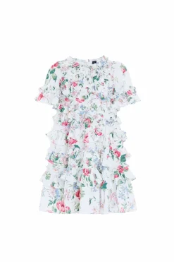 Floral Fantasy Crepe Short Sleeve Kids Dress