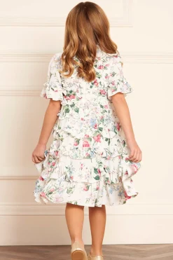 Floral Fantasy Crepe Short Sleeve Kids Dress