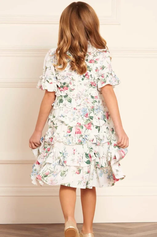 Floral Fantasy Crepe Short Sleeve Kids Dress