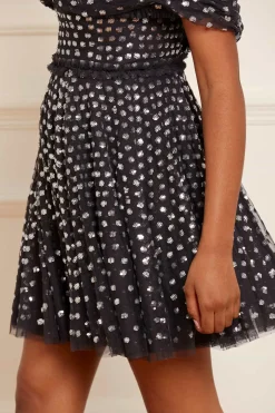 Grace Gloss Off-Shoulder Micro Mini Dress