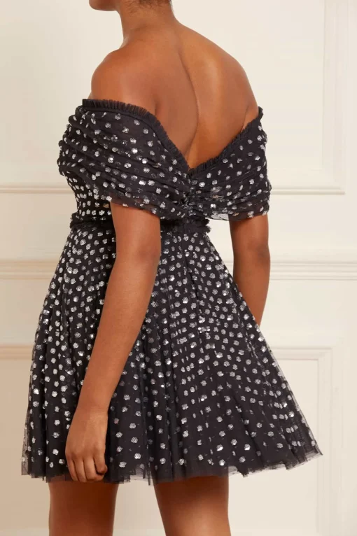 Grace Gloss Off-Shoulder Micro Mini Dress