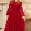 La Vie En Rose Round Neck Gown
