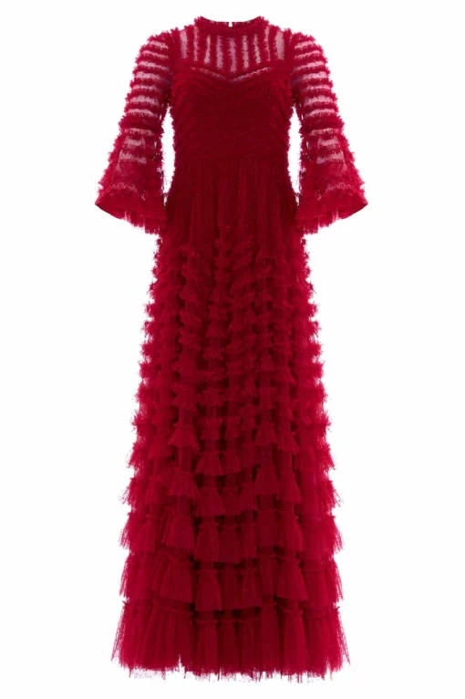 La Vie En Rose Round Neck Gown