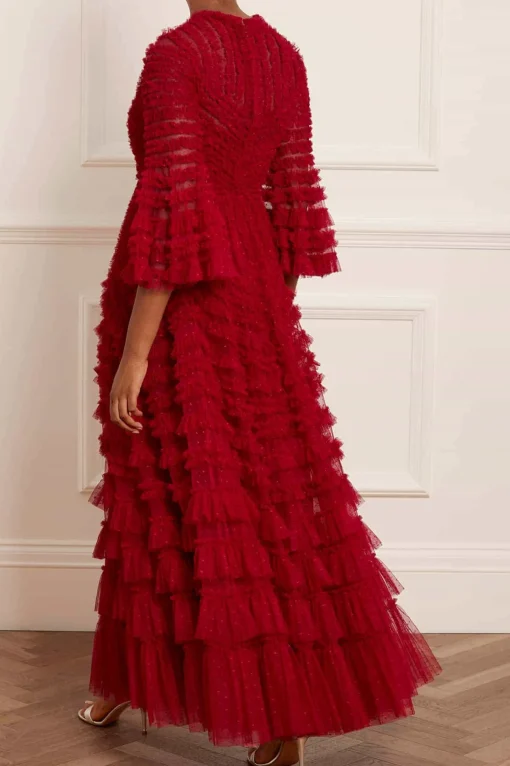 La Vie En Rose Round Neck Gown