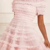 Lisette Ruffle Off Shoulder Micro Mini Dress