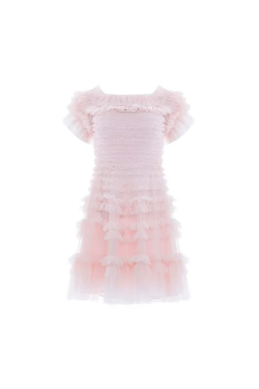 Lisette Ruffle Off Shoulder Micro Mini Dress