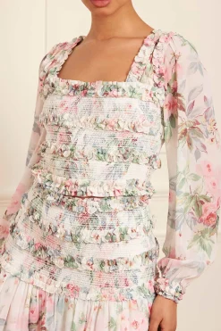 Paradise Garden Maria Chiffon Crop Top