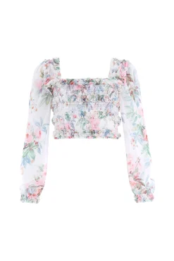 Paradise Garden Maria Chiffon Crop Top