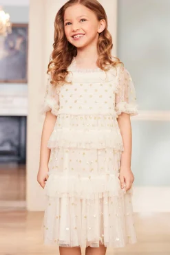 Polka Dot Smocked Kids Dress
