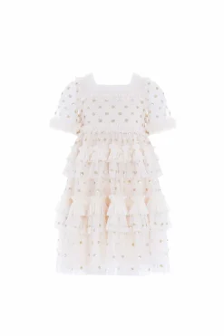 Polka Dot Smocked Kids Dress