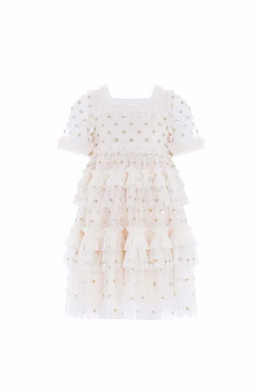Polka Dot Smocked Kids Dress