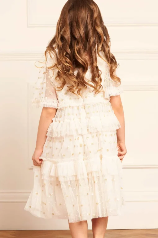 Polka Dot Smocked Kids Dress
