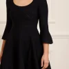 Pretty Pointelle Knit Scoop Neck Mini Dress