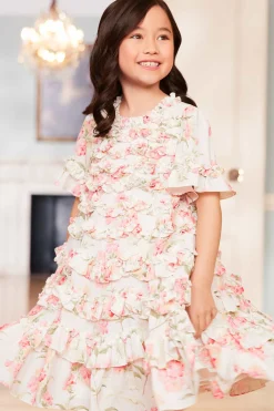 Summer Posy Crepe Short Sleeve Kids Dress