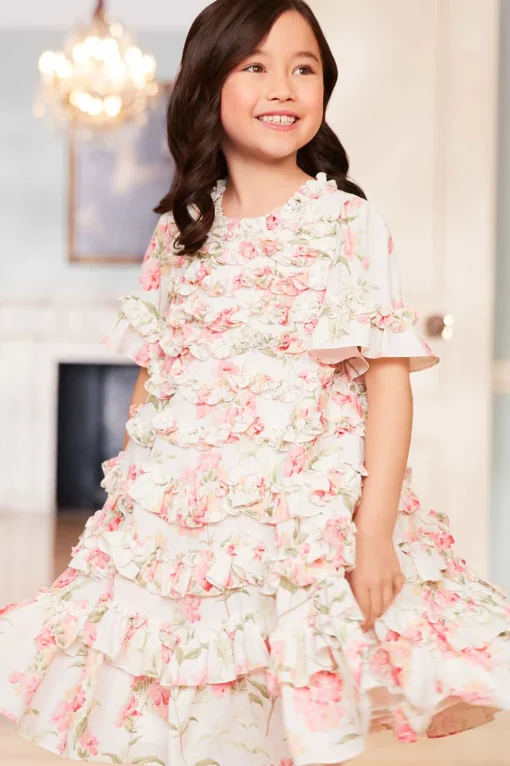 Summer Posy Crepe Short Sleeve Kids Dress
