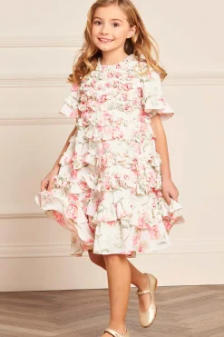 Summer Posy Crepe Short Sleeve Kids Dress