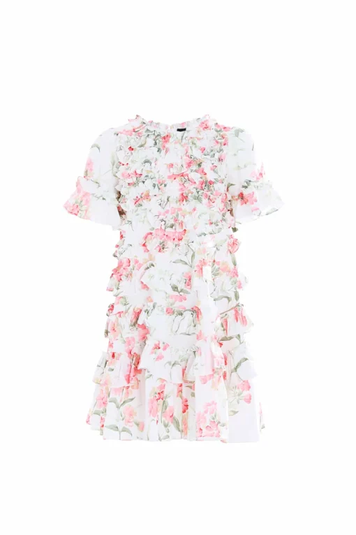 Summer Posy Crepe Short Sleeve Kids Dress