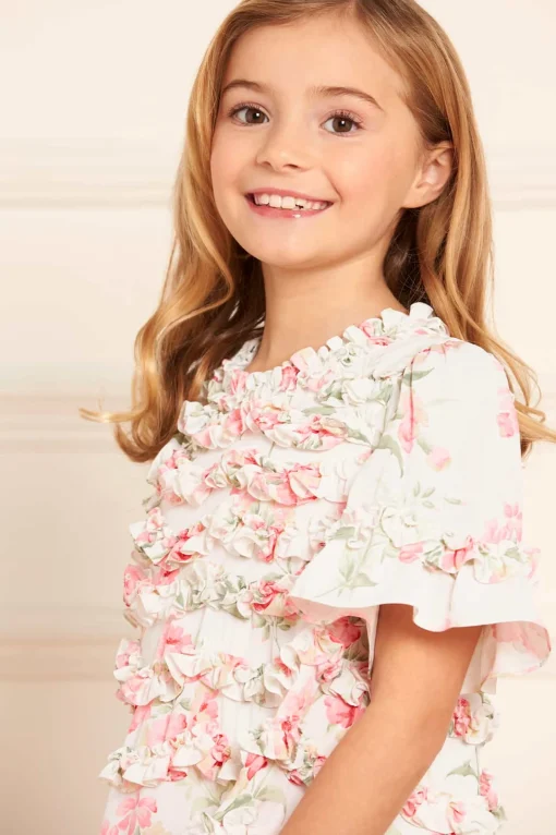 Summer Posy Crepe Short Sleeve Kids Dress