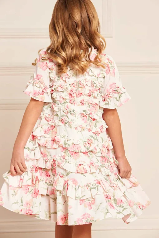 Summer Posy Crepe Short Sleeve Kids Dress